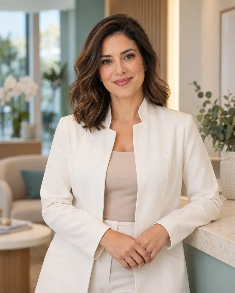 Retrato fictício da Dra. Helena Ribeiro, fisioterapeuta